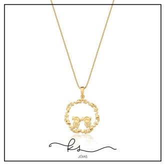 Detalhes do produto colar ouro filhos mandala escrita love com 2 meninas