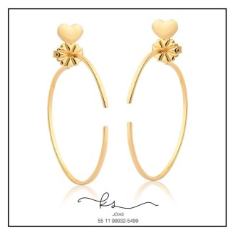 Detalhes do produto brinco ouro argola grande ear jacket frente 