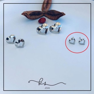 Detalhes do produto brinco rodio coracao vazado corda larga pqno 1
