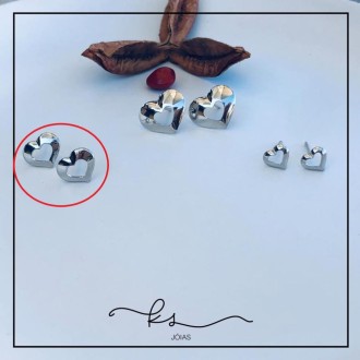 Detalhes do produto brinco rodio coracao vazado corda larga pqno 2