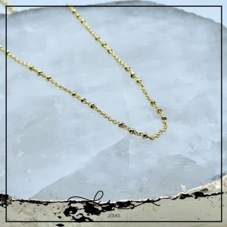 Detalhes do produto colar ouro choker corrente com trios de bolinhas