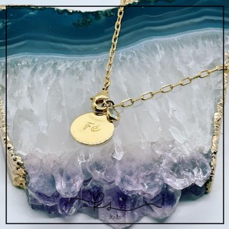 Detalhes do produto pulseira ouro corrente com mandala escrita Fé
