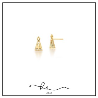 Detalhes do produto brinco ouro nossa senhora