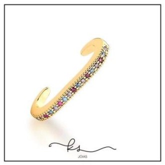 Detalhes do produto piercing ouro ear hook zirconias color