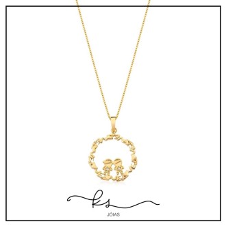 Detalhes do produto colar ouro filhos mandala escrita love com 2 meninos