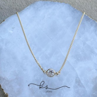 Detalhes do produto colar ouro choker veneziana com ponto de luz grande