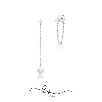Detalhes do produto brinco ródio ear jacket corrente com ponto de luz