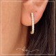 brinco ouro ear hook 1 fileira zirconias