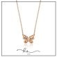 colar ouro rose borboleta zircônias rose