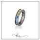anel ródio negro aparador grosso cravejado zircônias multicolor - Foto 1