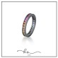 anel ródio negro aparador cravejado zircônias multicolor