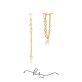 brinco ouro ear jacket corrente com ponto de luz e zirconias